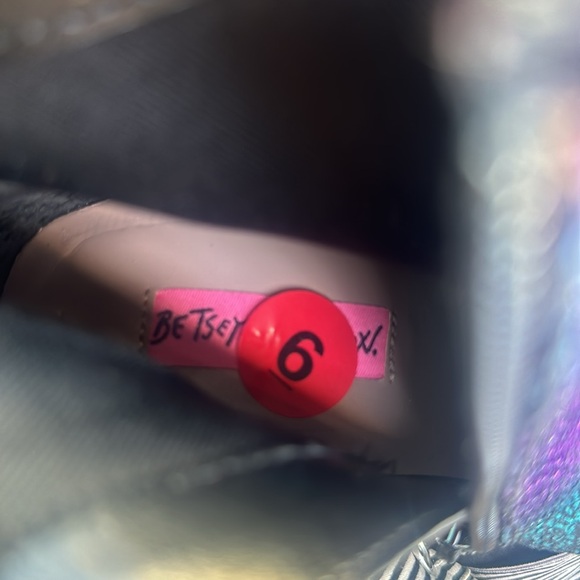 💜💚💙Size 6-BETSEY JOHNSON OMBRÉ Heeled Boots- Never Worn-Unique LIKE U!Shimmer - Picture 8 of 9